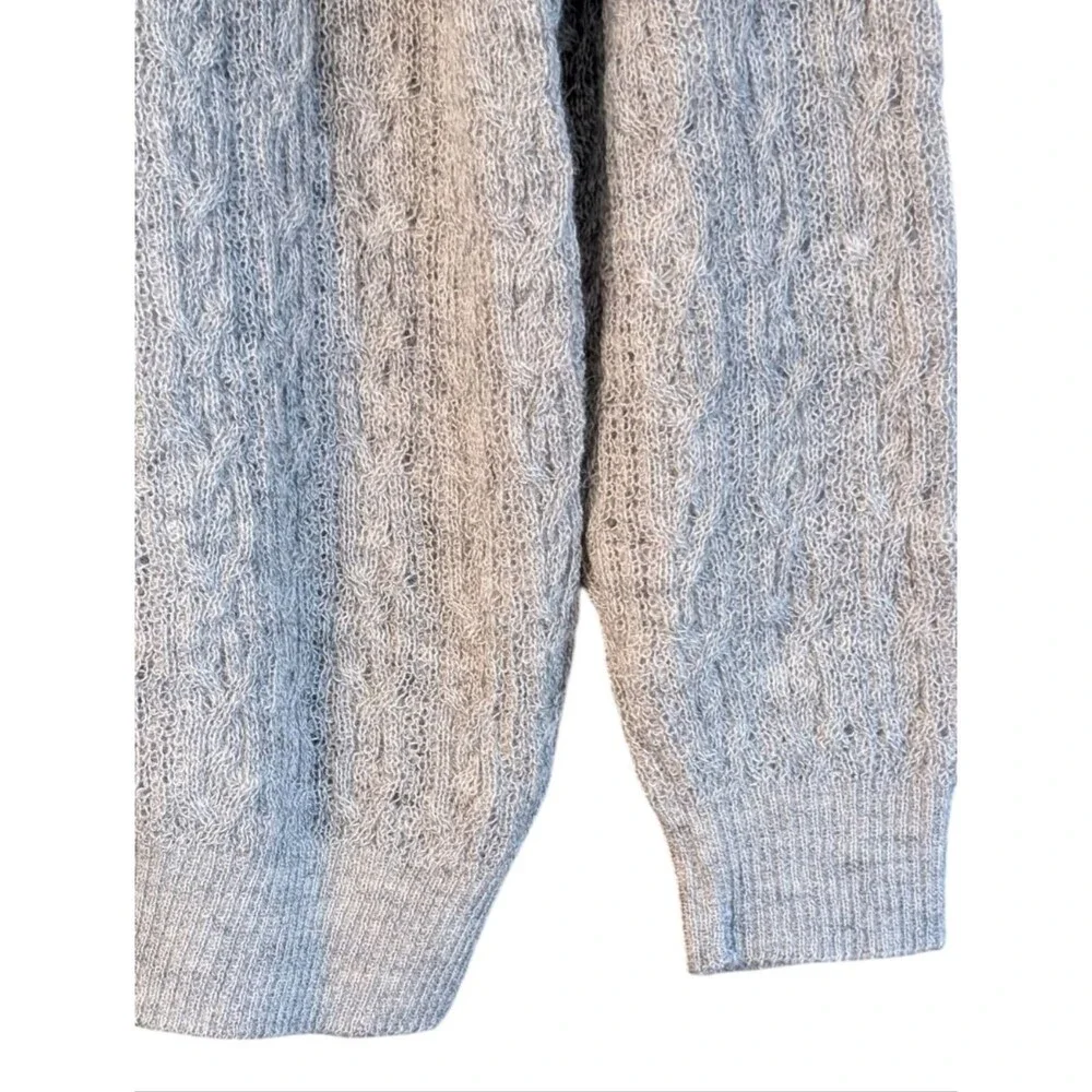 Lanificio del Peru LA 90s Grandpa Sweater Grey Textured size Large alpaca knit